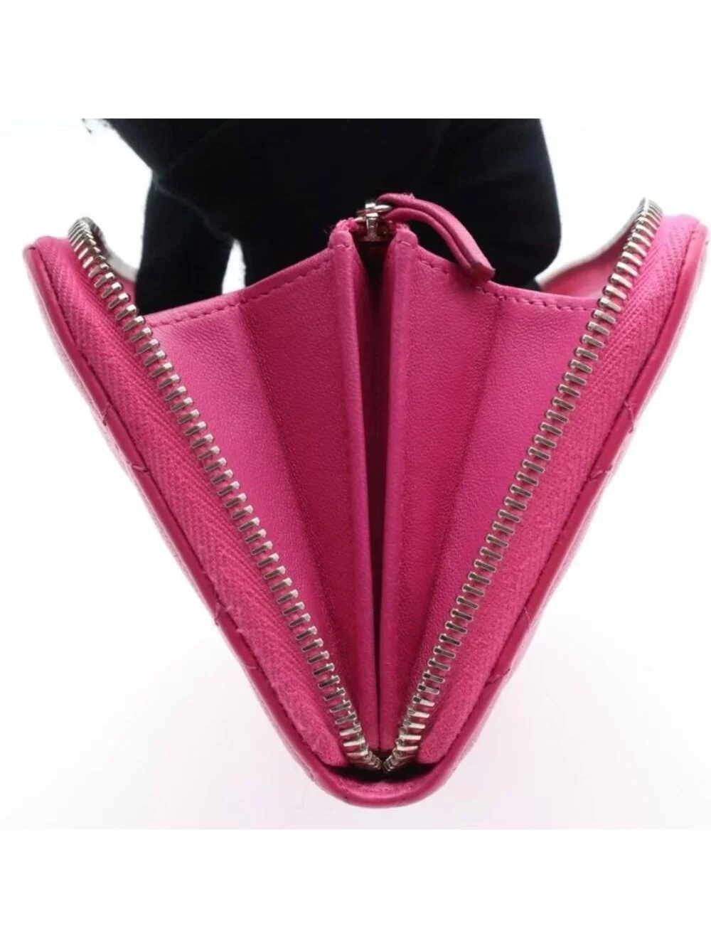Chanel Zip Around Wallet Quilted Pink